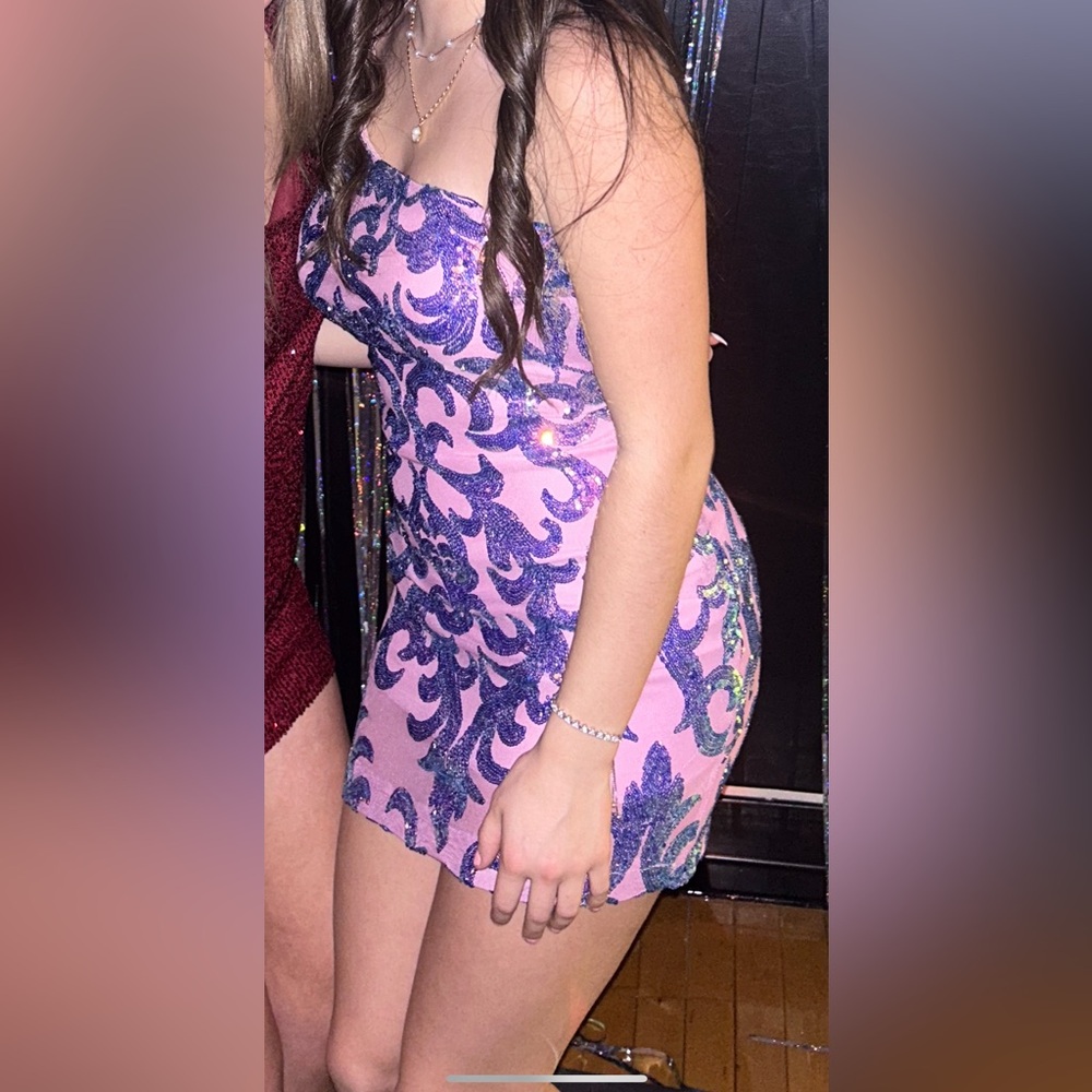 Pink mini dress